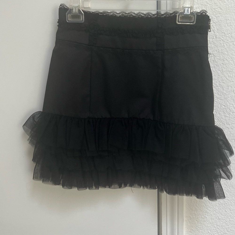 Vintage Black mini skirt multilayer ruffles tulle forever 21